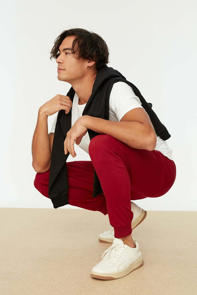 Red Essential Zipped Pocket Men’s Sweatpants - Sweatpants 31