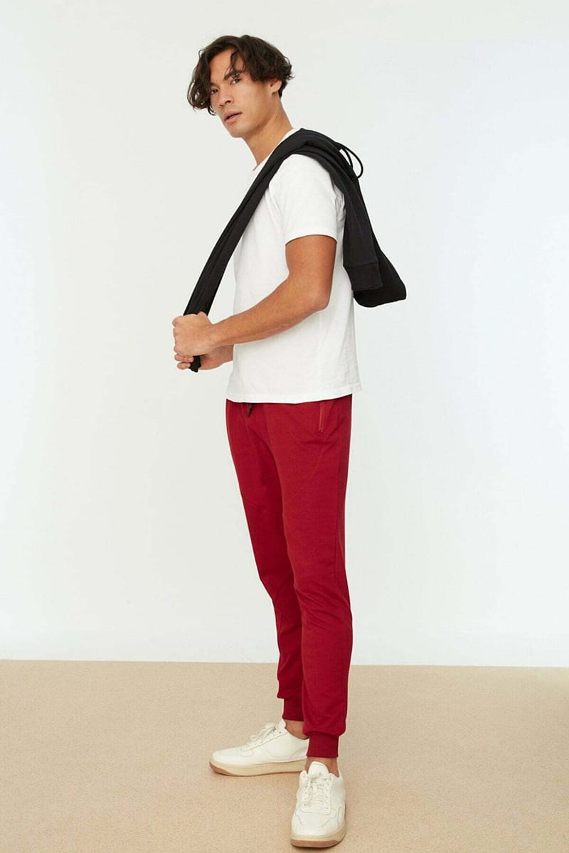 Red Essential Zipped Pocket Men’s Sweatpants - Sweatpants 28