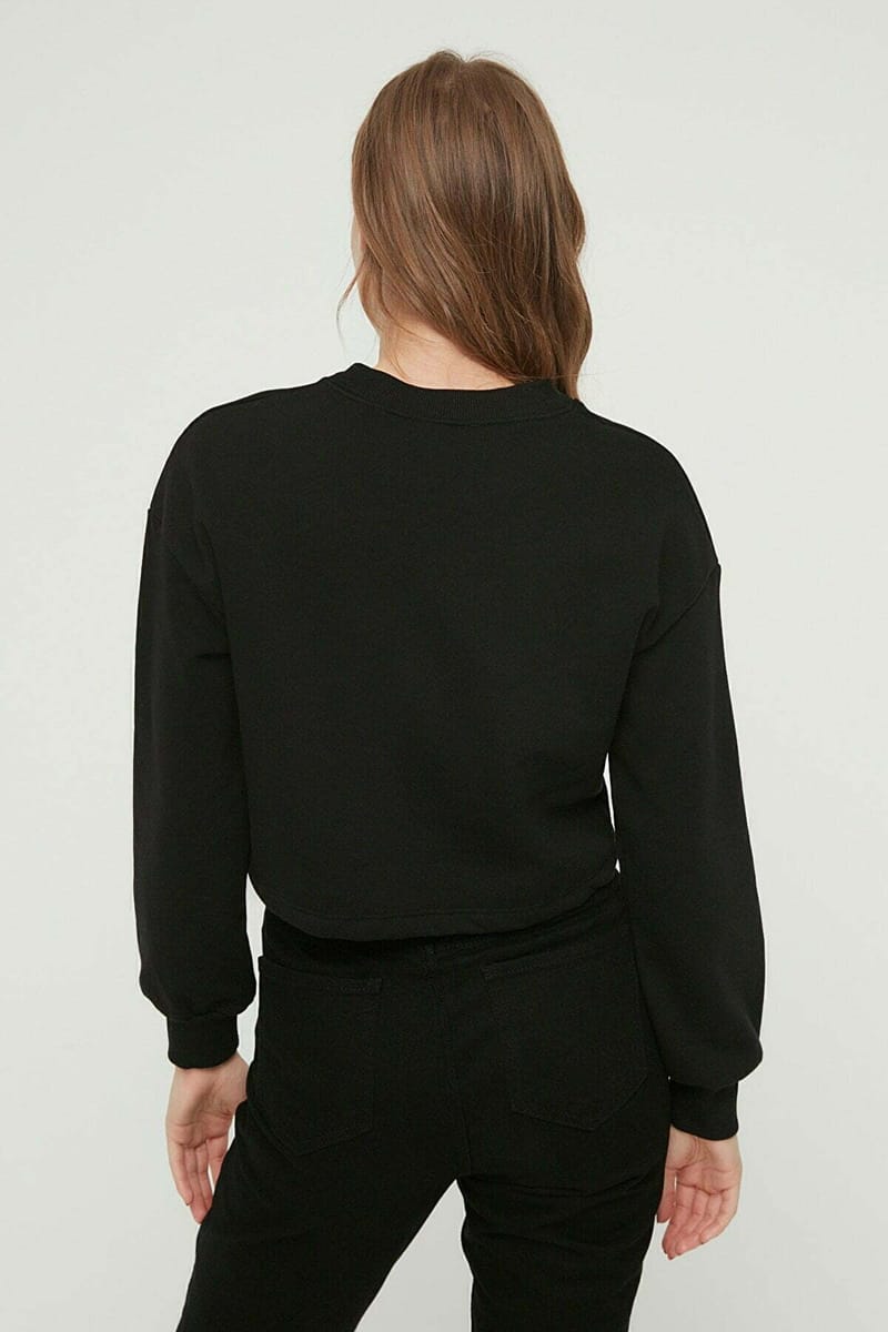Printed Crop Sweatshirt - Sweatshirts 69