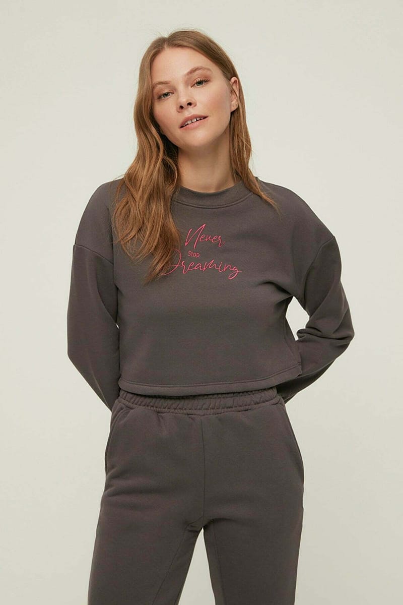 Printed Crop Sweatshirt - Sweatshirts 29