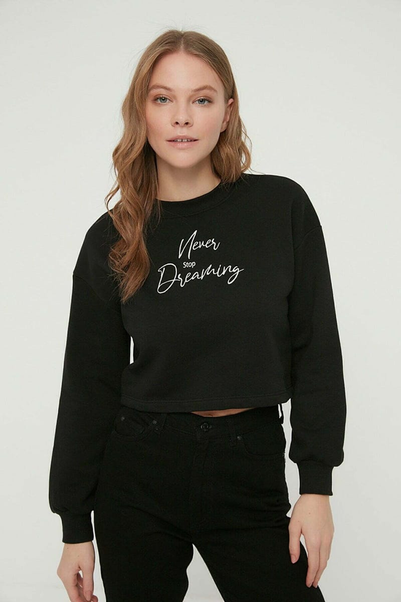 Printed Crop Sweatshirt - Sweatshirts 65
