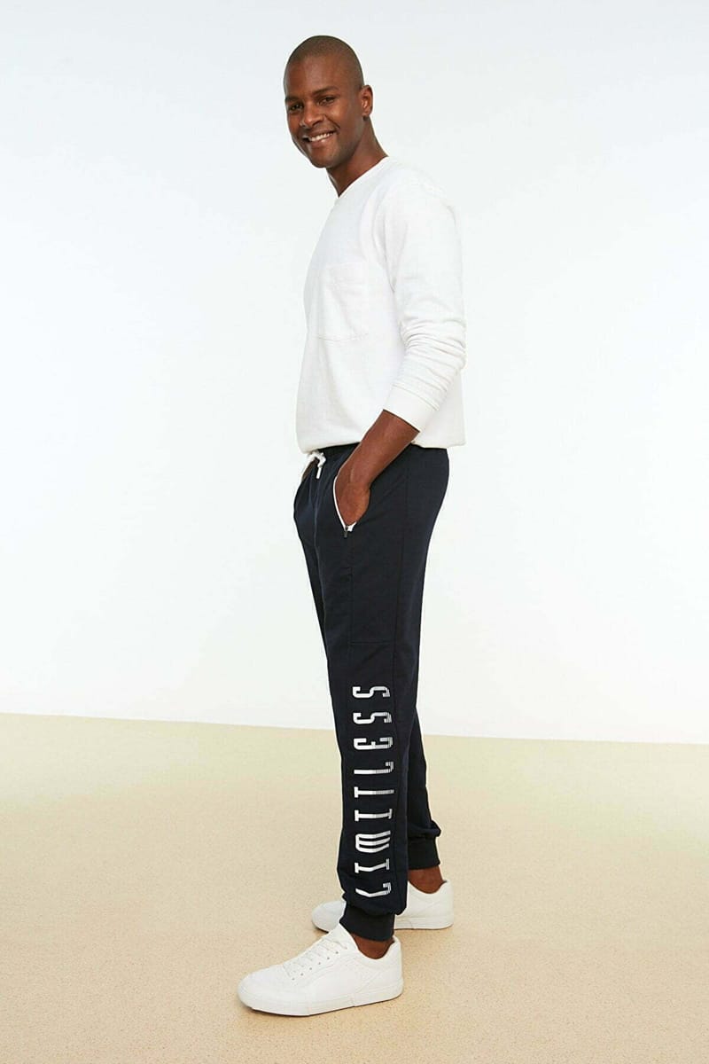 Essential Printed Zipped Pocket Men's Sweatpants Trendyol - Men's Sweatpants 50