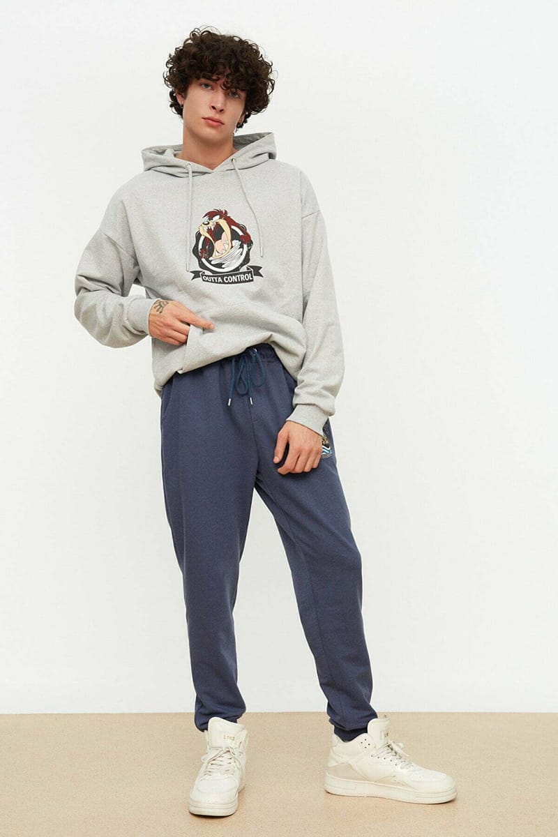 Navy Blue Regular Fit Printed Men's Sweatpants Navy Blue Regular Fit Printed Men's Sweatpants - Sweatpants 21