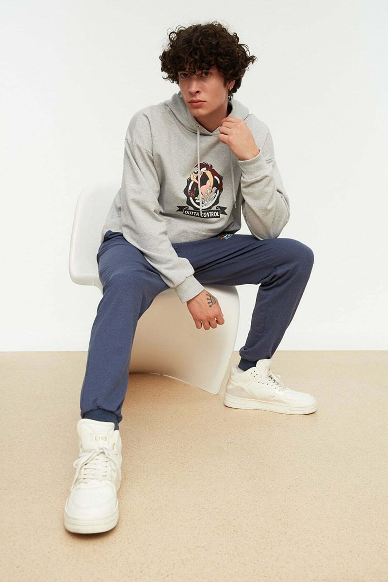 Navy Blue Regular Fit Printed Men's Sweatpants Navy Blue Regular Fit Printed Men's Sweatpants - Sweatpants 24