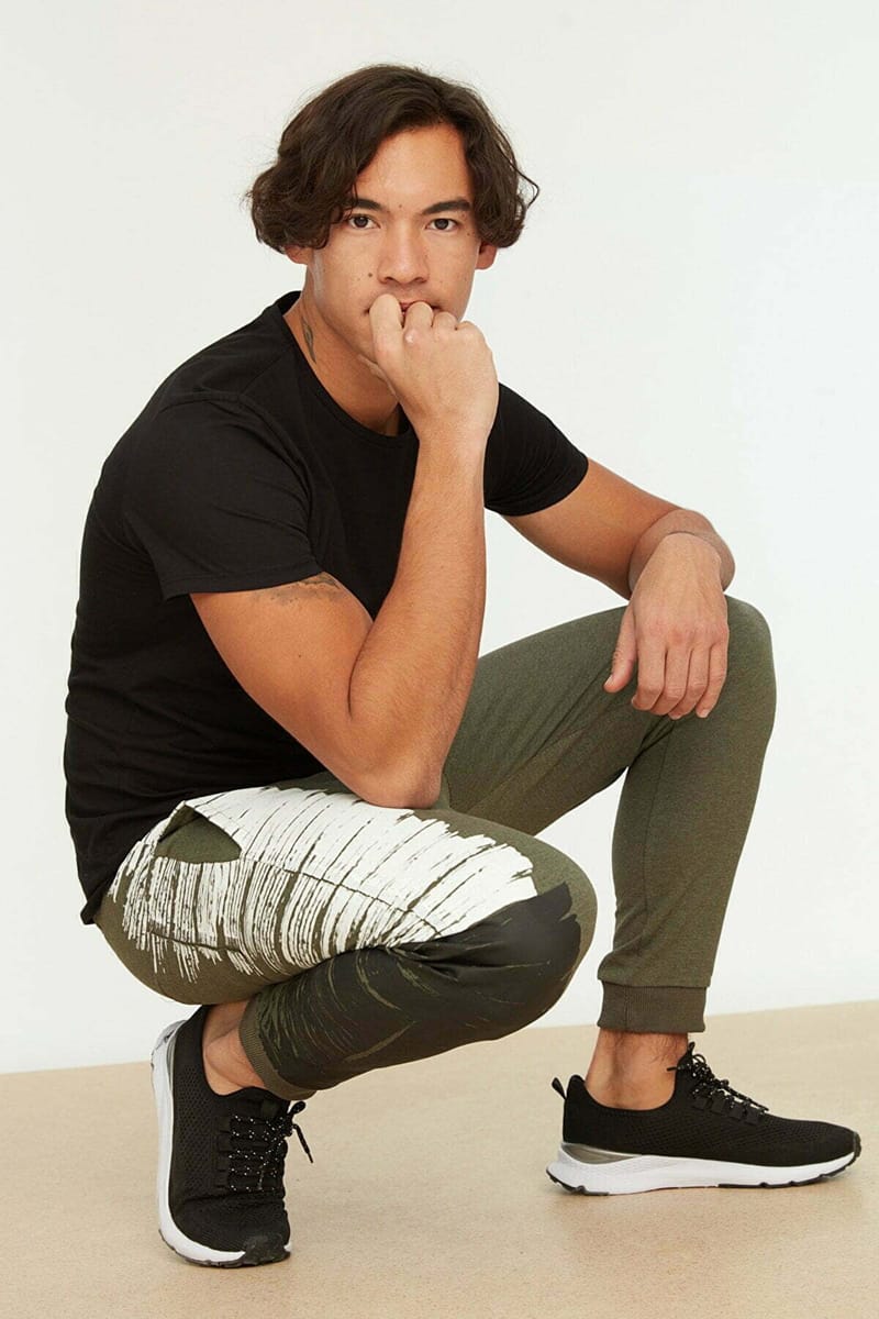 Side Print Cuffed Sweatpants