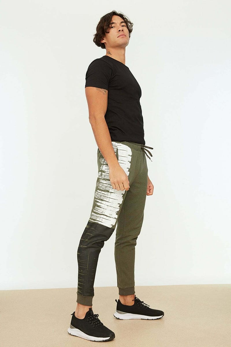 Side Print Cuffed Sweatpants