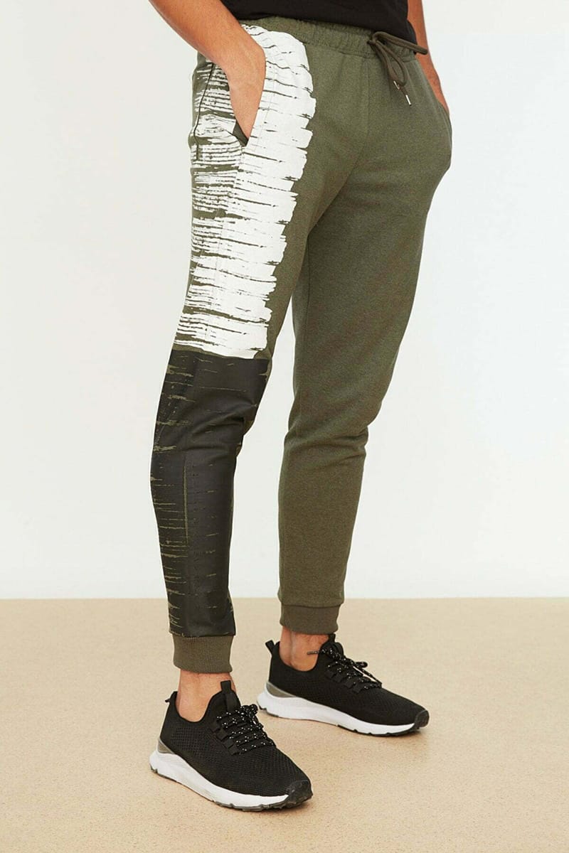Side Print Cuffed Sweatpants
