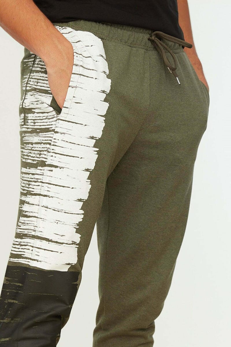 Side Print Cuffed Sweatpants