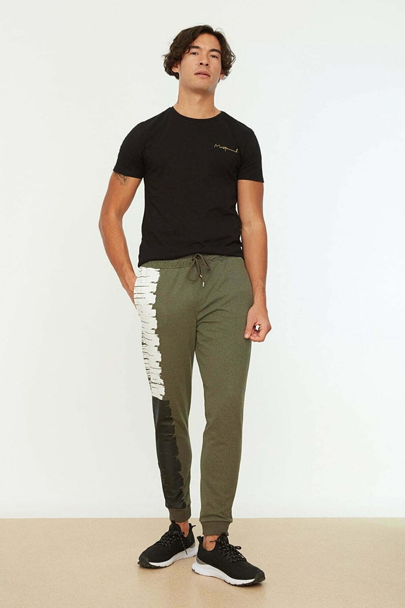 Side Print Cuffed Sweatpants