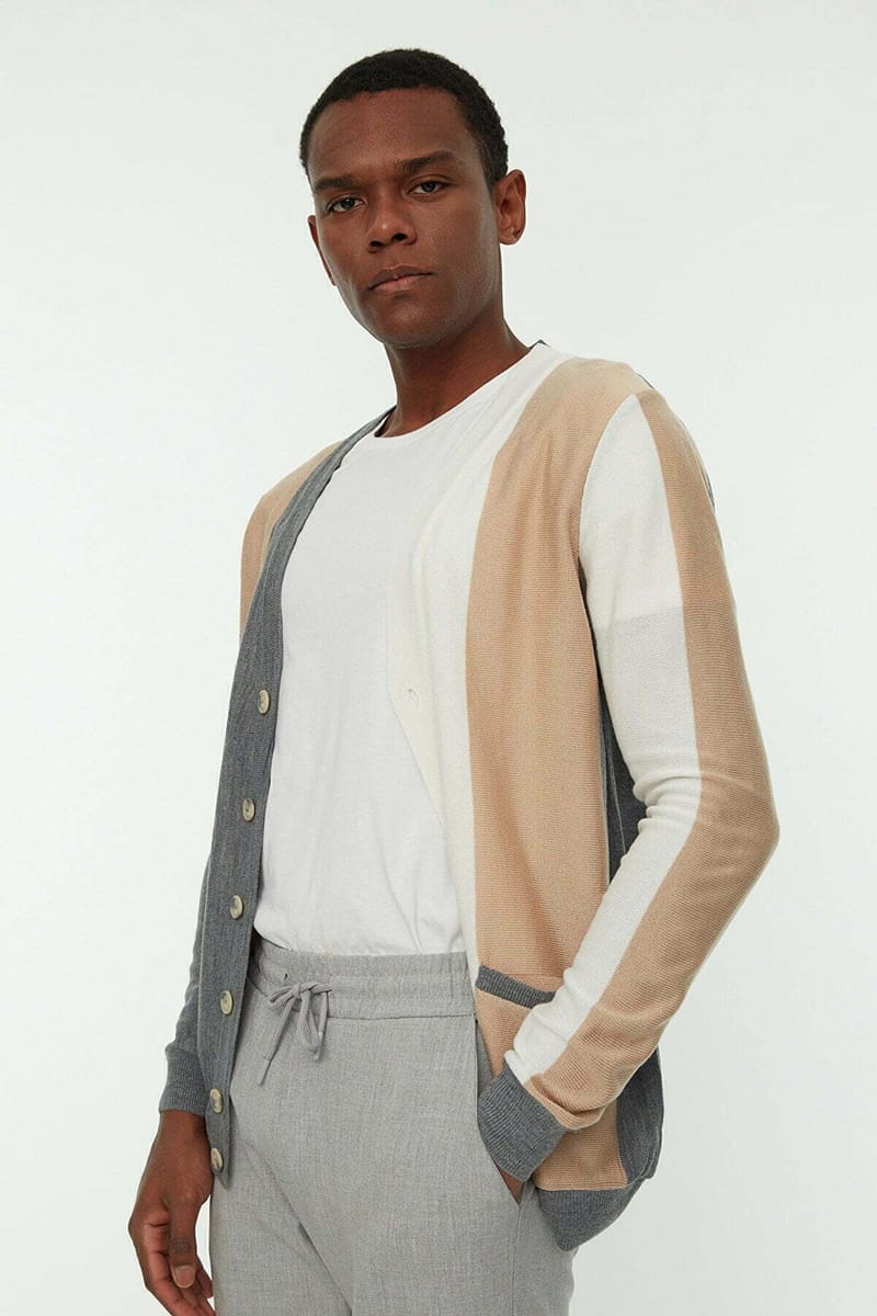 Regular Color Block Cardigan - Cardigans 26