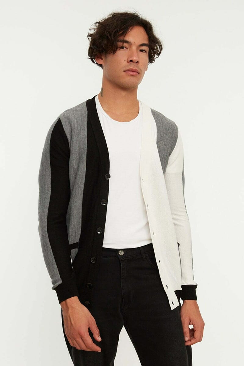 Regular Color Block Cardigan - Cardigans 46