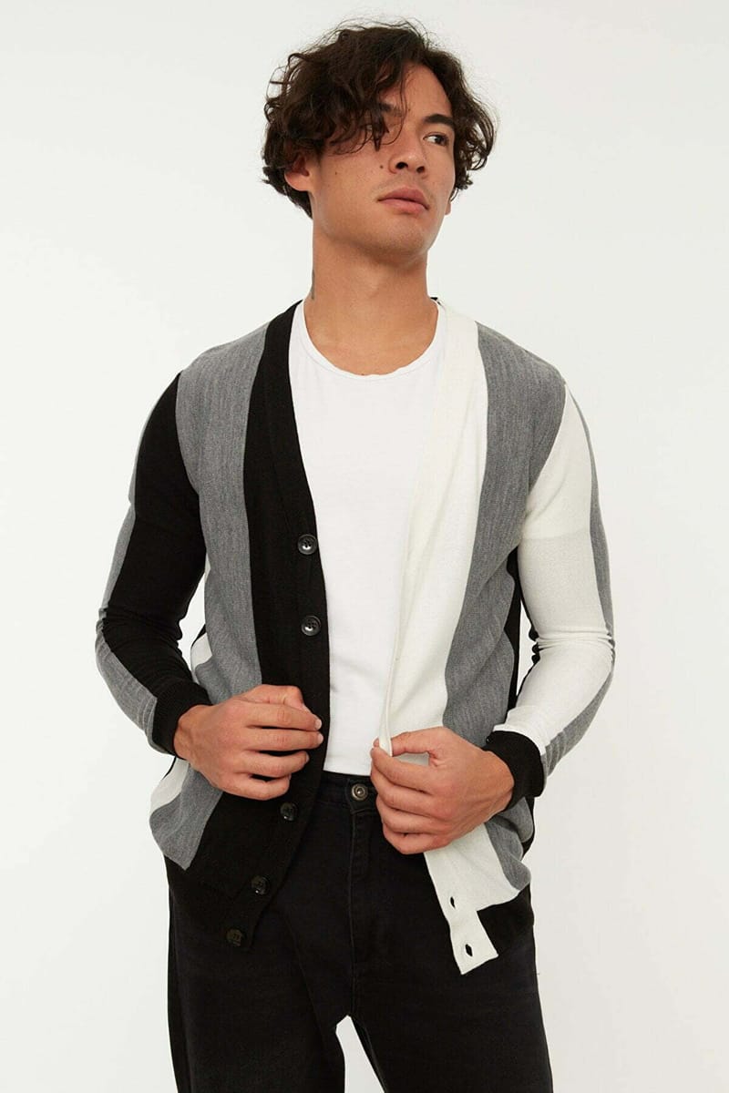 Regular Color Block Cardigan - Cardigans 47