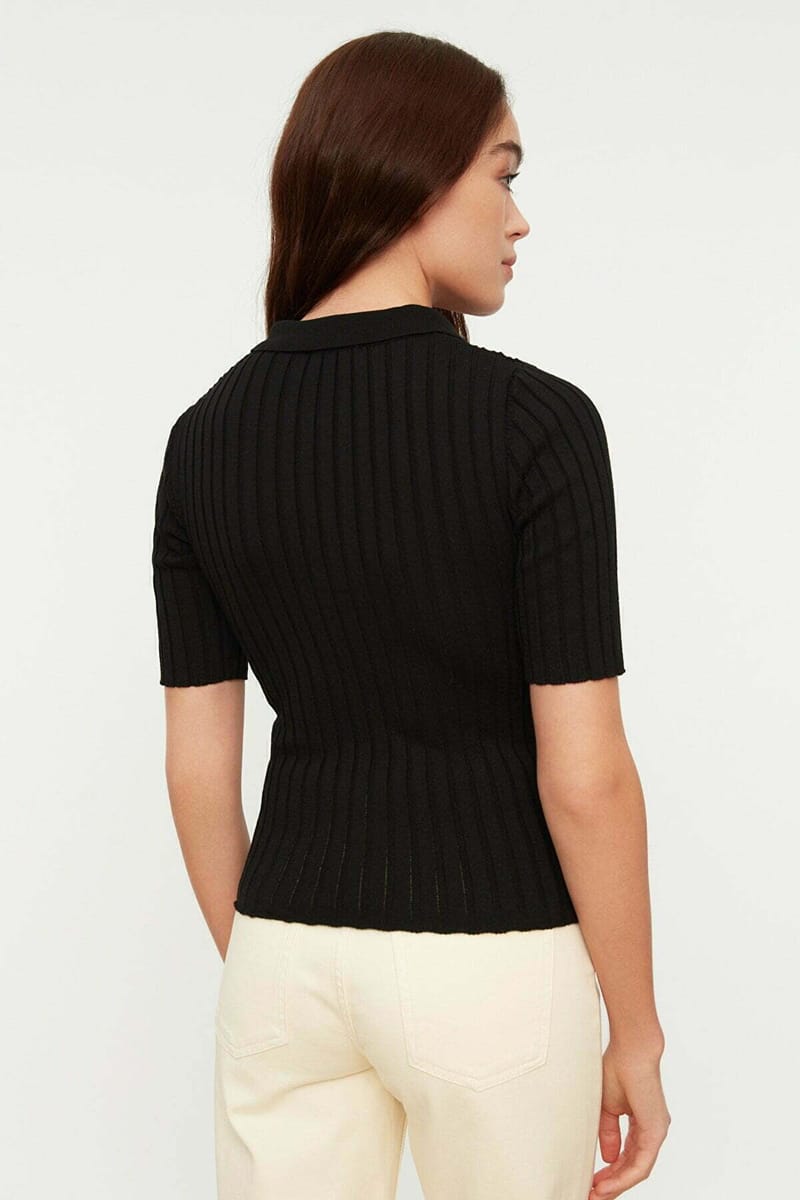 Polo Neck Knitted Sweater Trendyol - Women's Sweaters 35