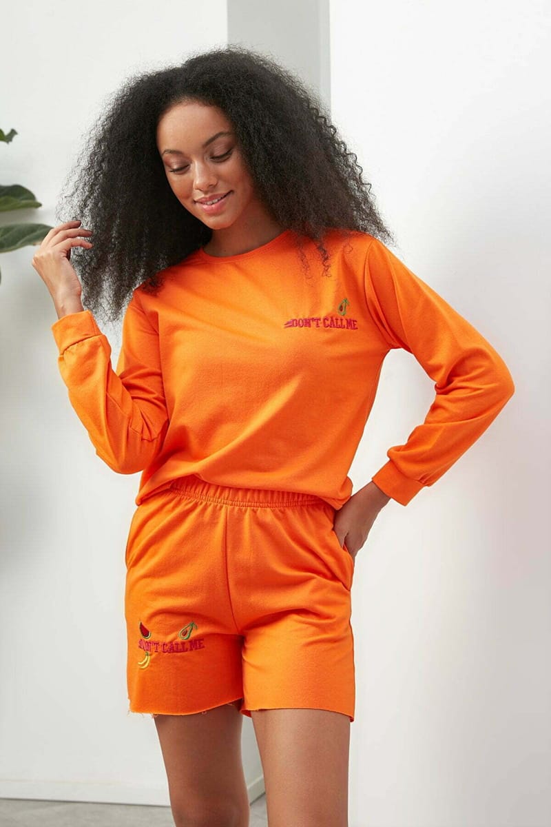 Crew Neck Embroidered Top & Shorts Set - Co-ord Sets 25