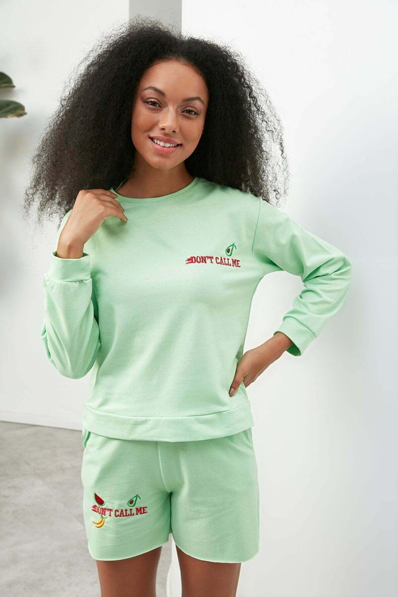 Crew Neck Embroidered Top & Shorts Set Crew Neck Embroidered Top & Shorts Set - Co-ord Sets 43