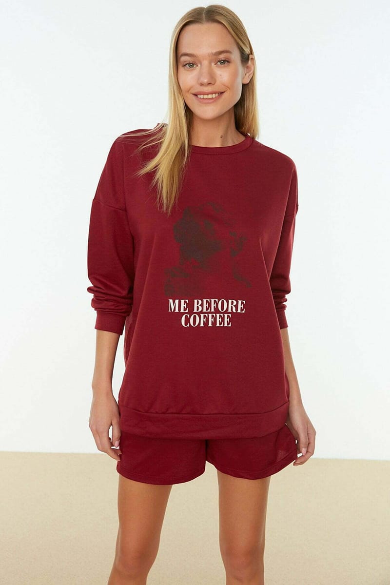 Crew Neck Top & Shorts Set Trendyol - Women's Co-ord Sets 21