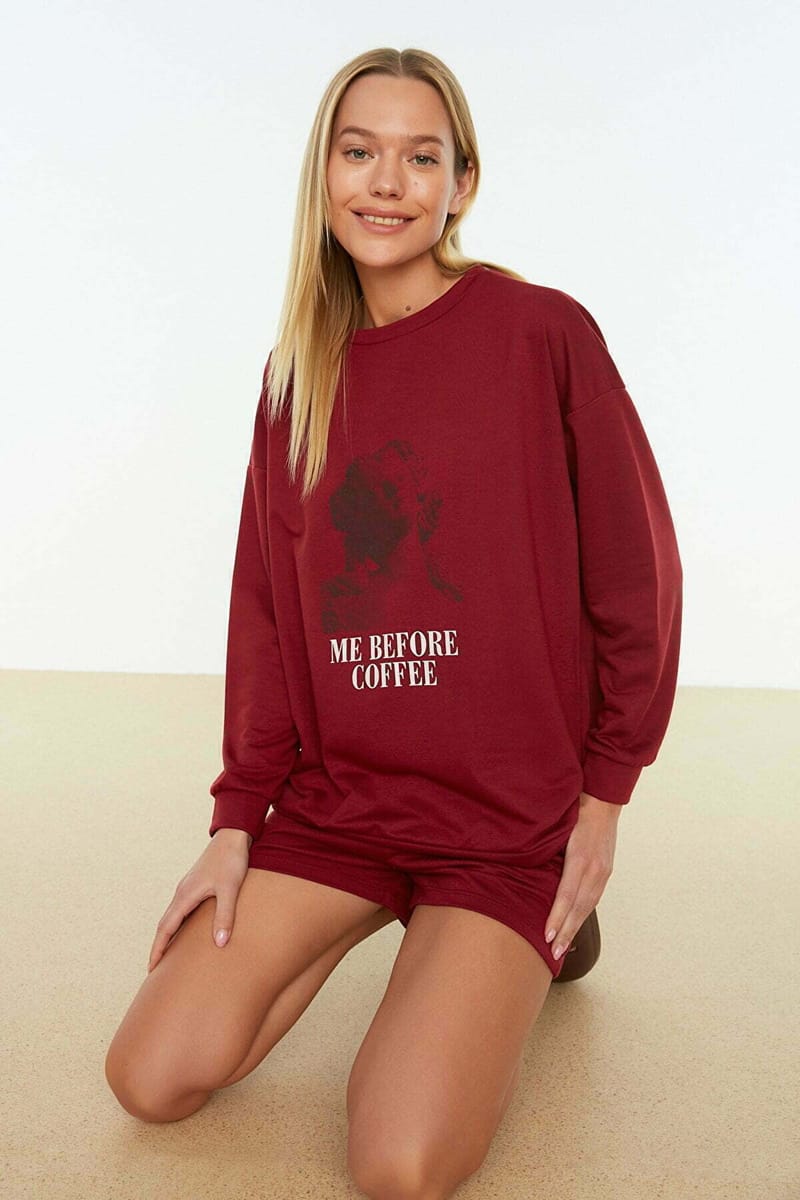 Crew Neck Top & Shorts Set Trendyol - Women's Co-ord Sets 20