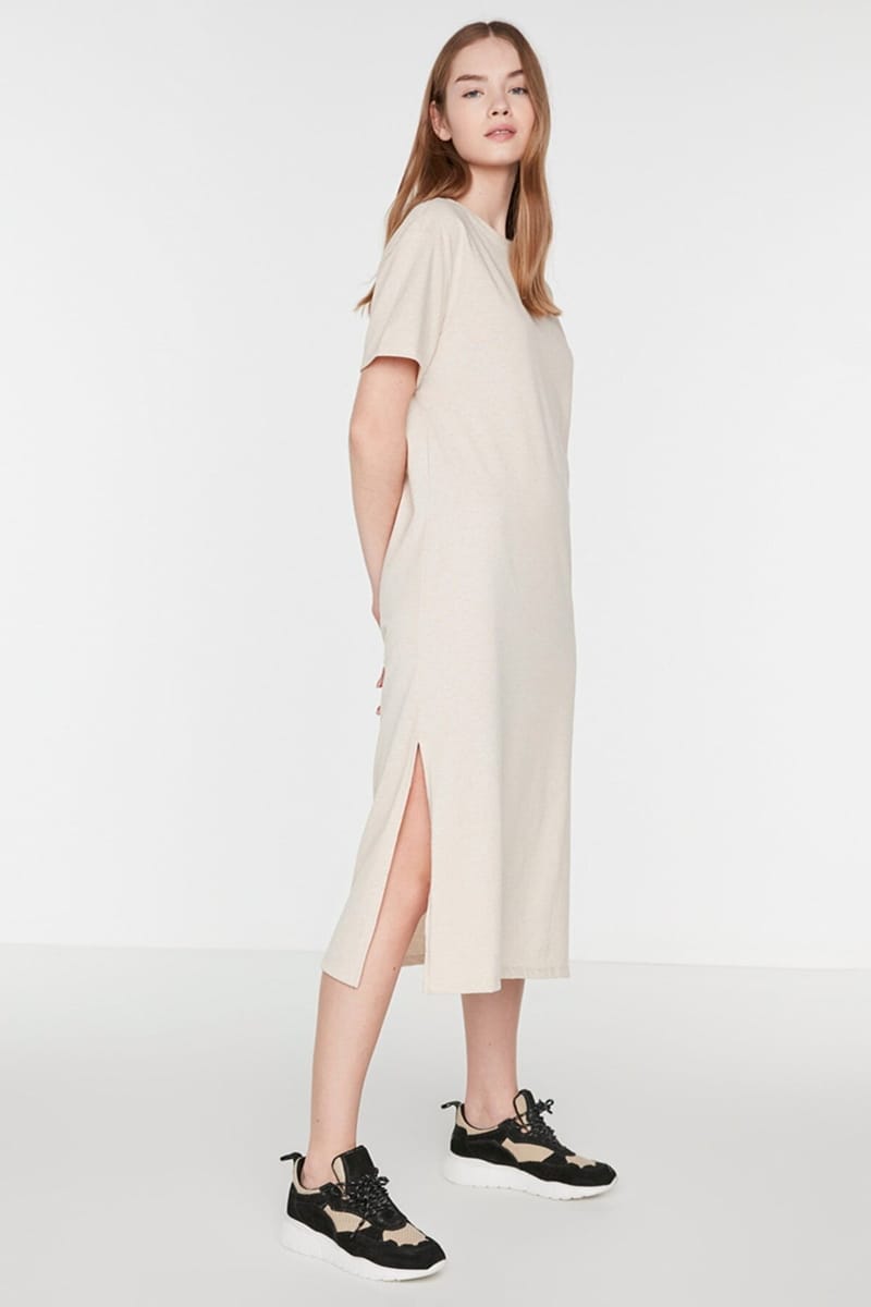 Side Slit Knitted Dress