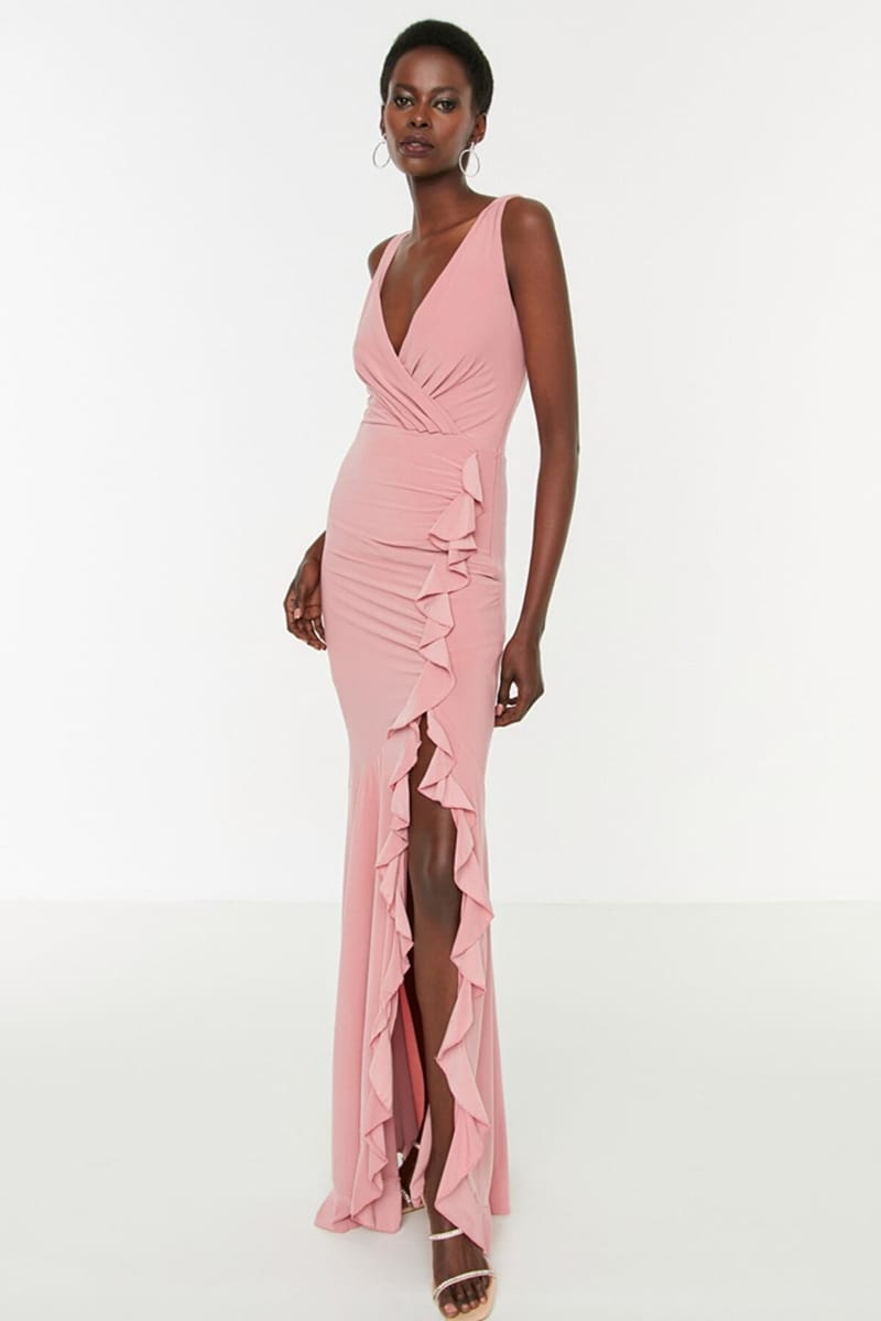 Volan Detailed Evening Dress Trendyol - Women's Party Dresses 7