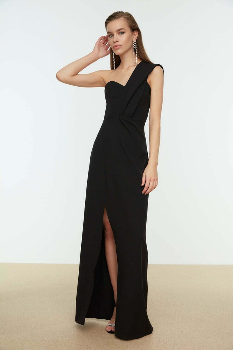 One Shoulder Side Split Dress - Party Dresses 16