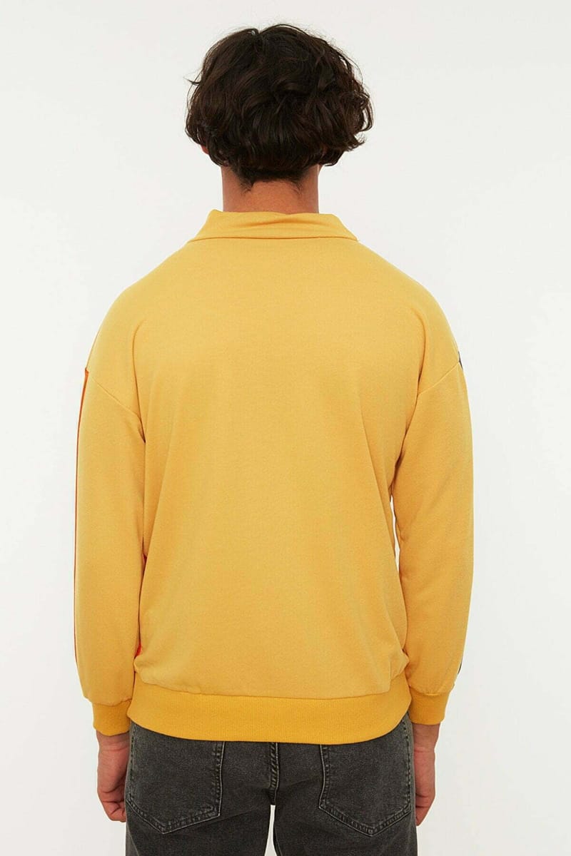 Yellow Color Block Men's Sweatshirt - Sweatshirts 24