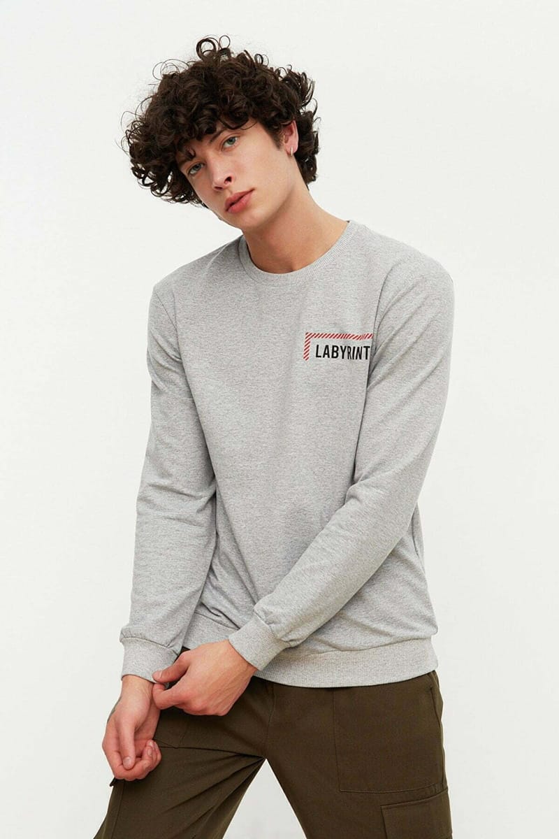 Regular Fit Long Sleeve Regular Crew Neck Printed Sweatshirt - Sweatshirts 21