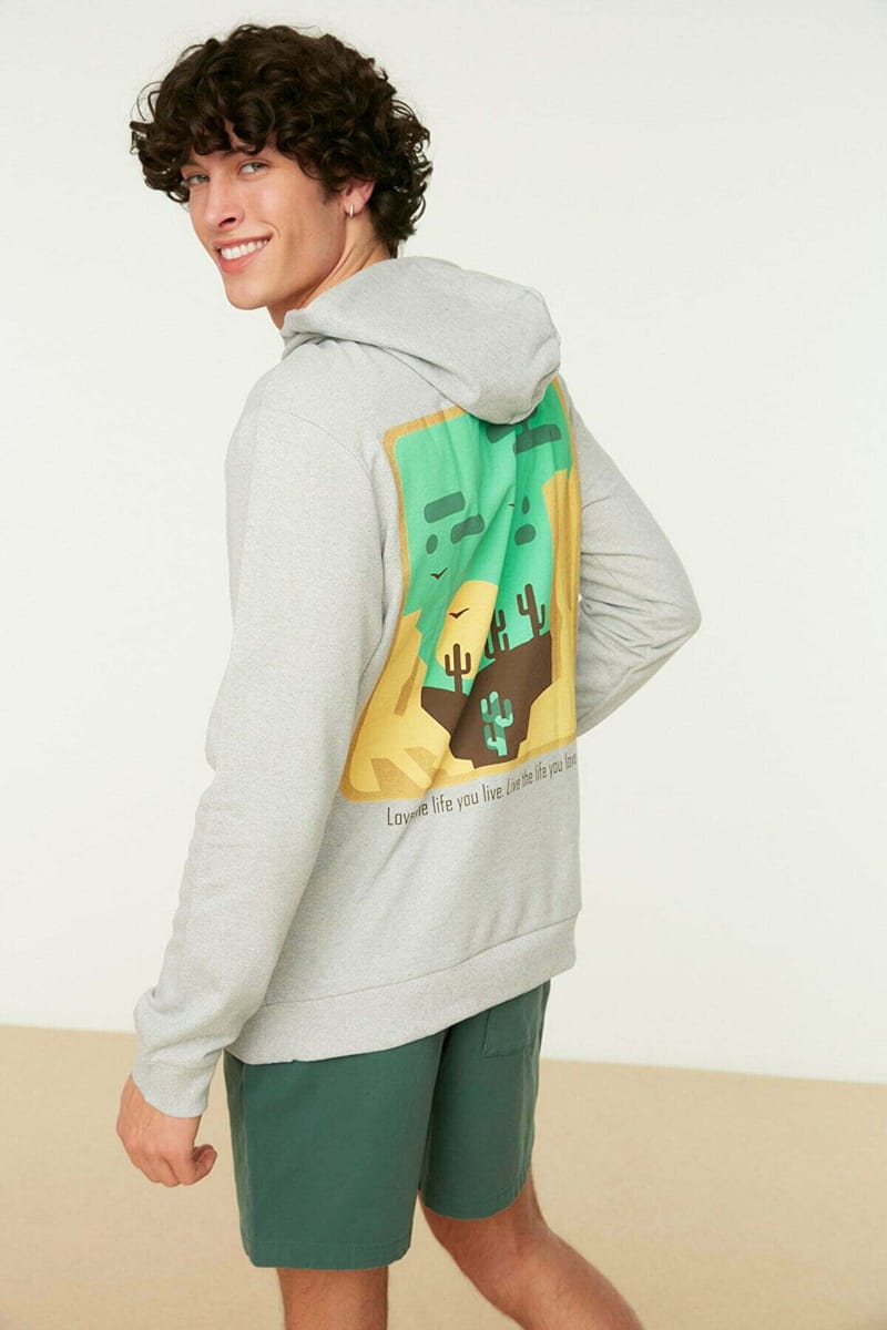 Grey Back Printed Regular Fit Men's Hoodie - Hoodies 22