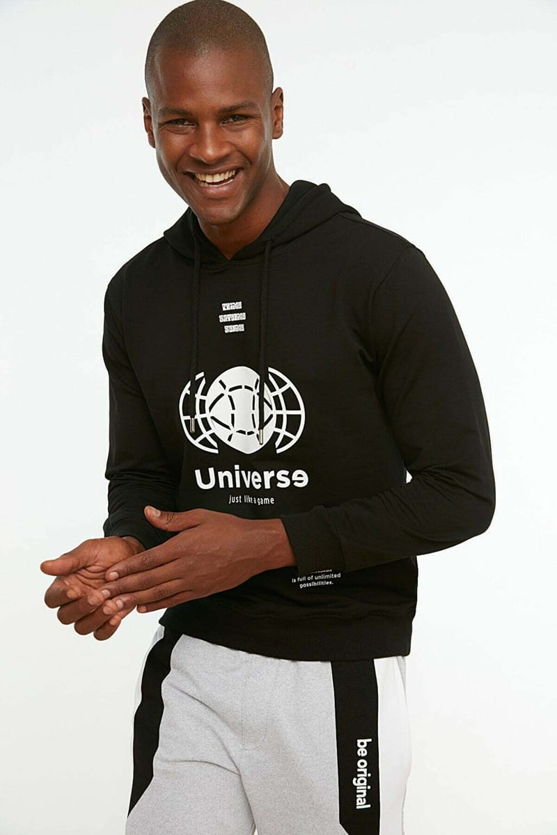 Graphic Black Men's Hoodie - Hoodies 30