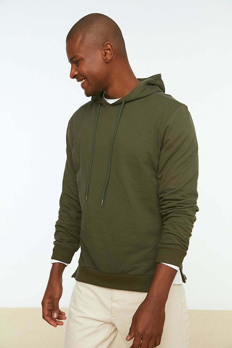 Side Zip Detail Hooded Sweatshirt