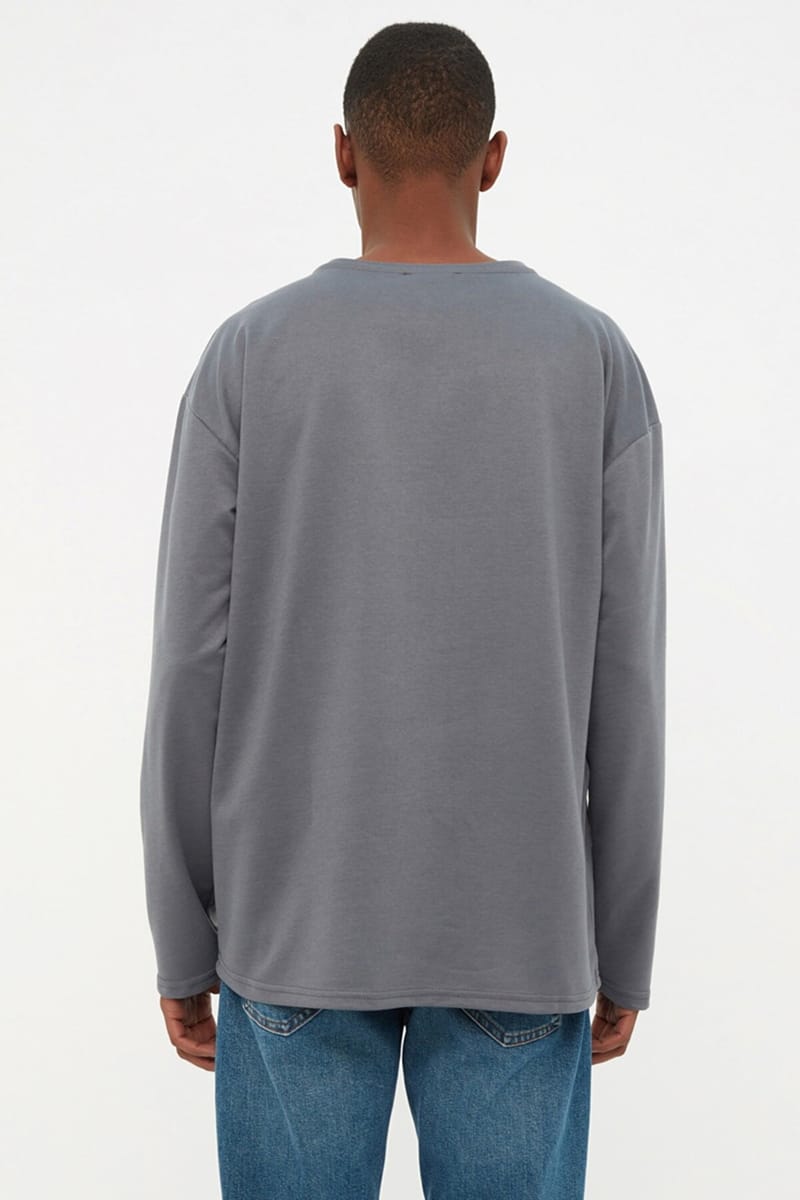 Essential Crew Neck Long Sleeve Oversized Men's T-Shirt - Long Sleeve T-Shirt 38
