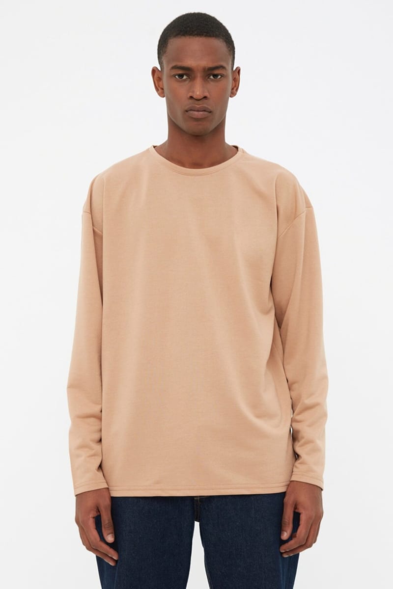 Essential Crew Neck Long Sleeve Oversized Men's T-Shirt - Long Sleeve T-Shirt 60