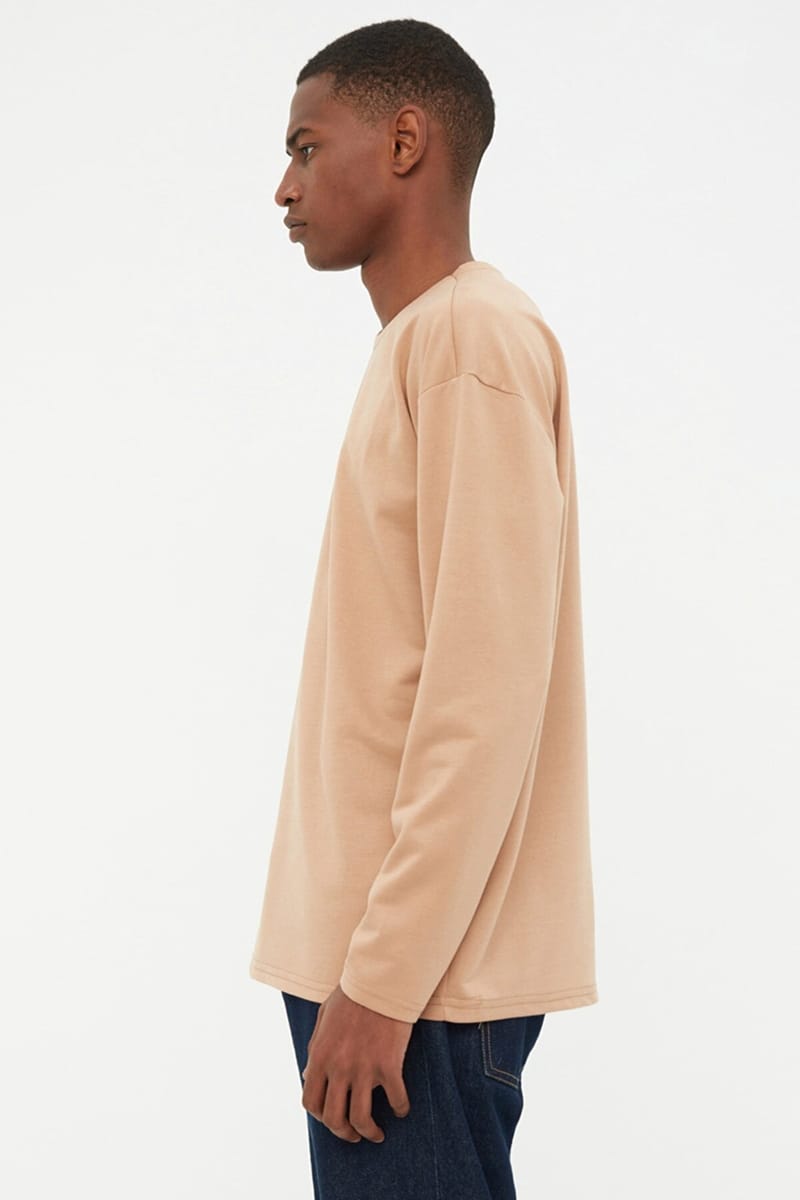 Essential Crew Neck Long Sleeve Oversized Men's T-Shirt - Long Sleeve T-Shirt 61