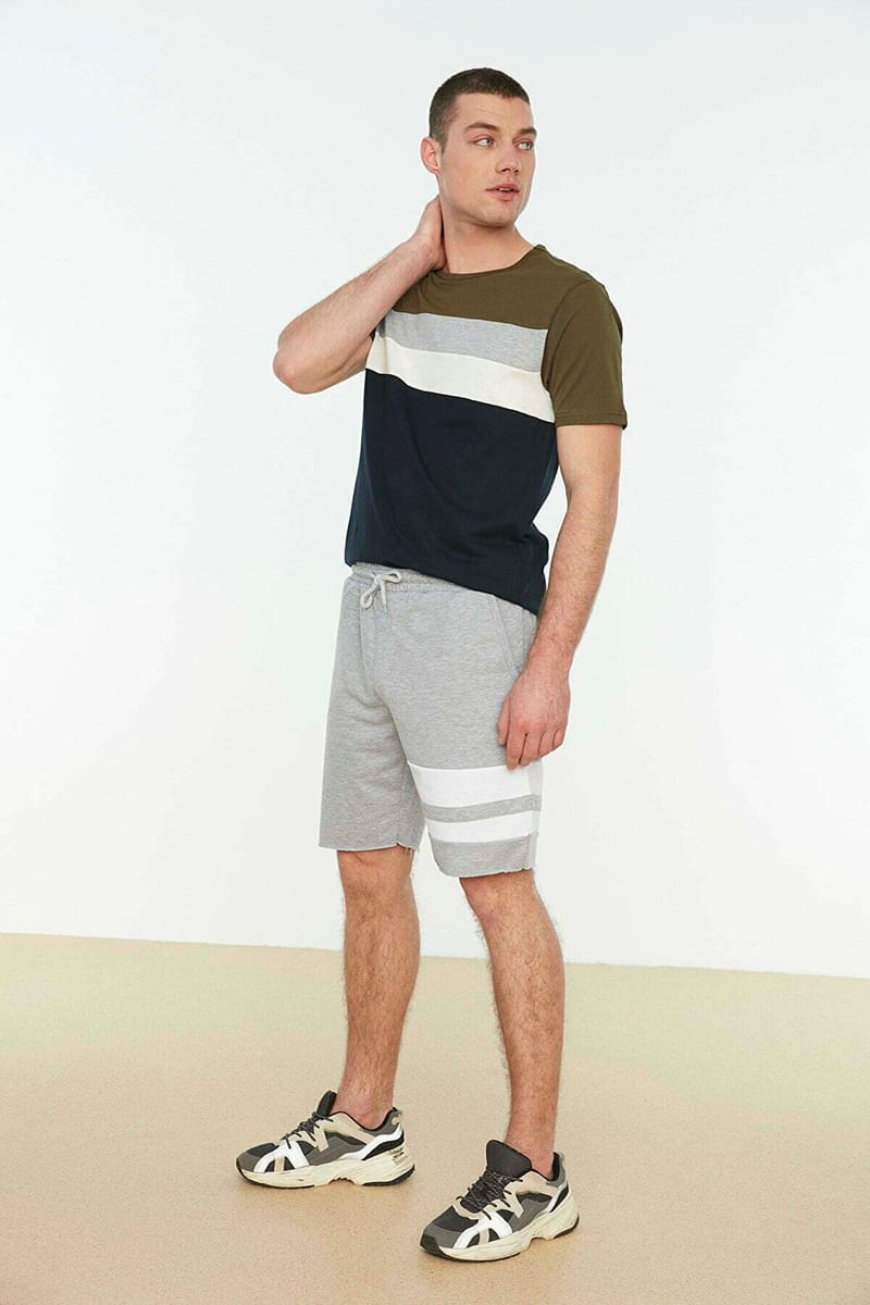 Men's Regular Fit Paneled Shorts - Sweat Shorts 25