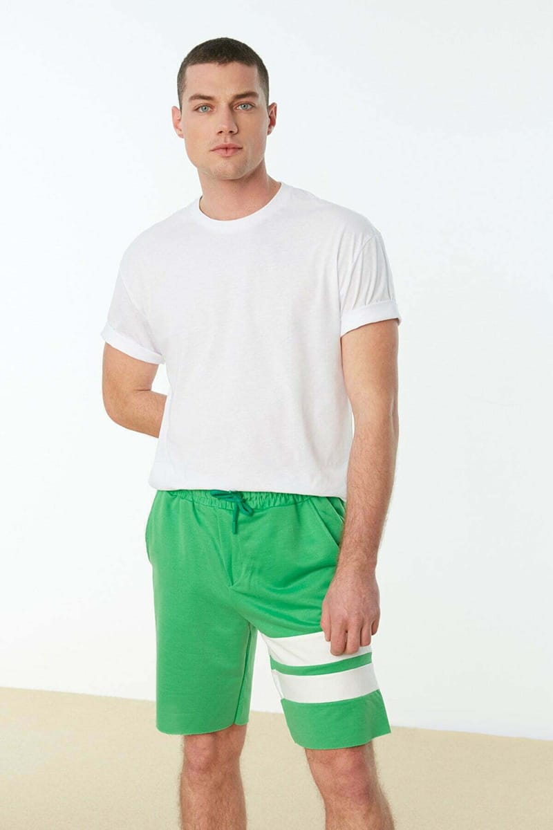 Men's Regular Fit Paneled Shorts - Sweat Shorts 46