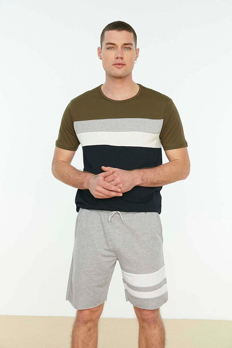 Men's Regular Fit Paneled Shorts - Sweat Shorts 27