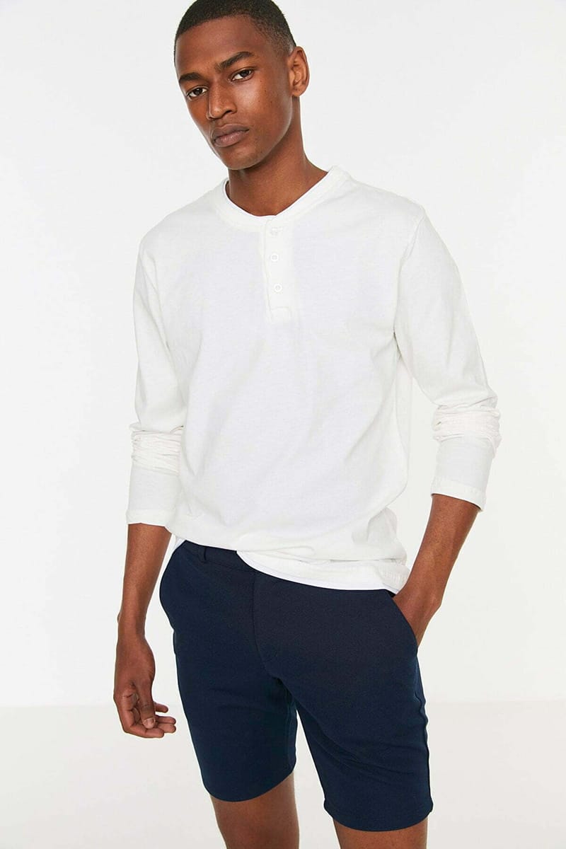 Basic Regular Fit T-Shirt Trendyol - Men's Long Sleeve T-Shirt 16