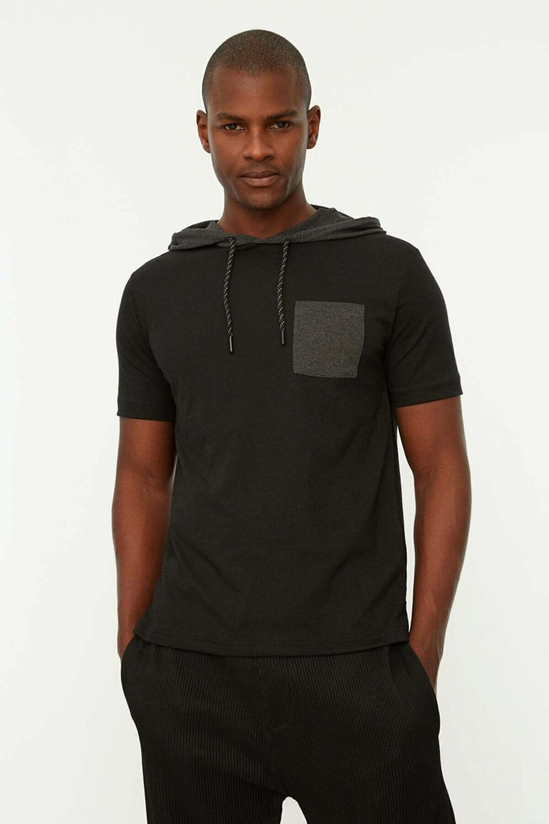 Contrast Pocket Hooded T-Shirt Contrast Pocket Hooded T-Shirt - Short Sleeve T-Shirt 20