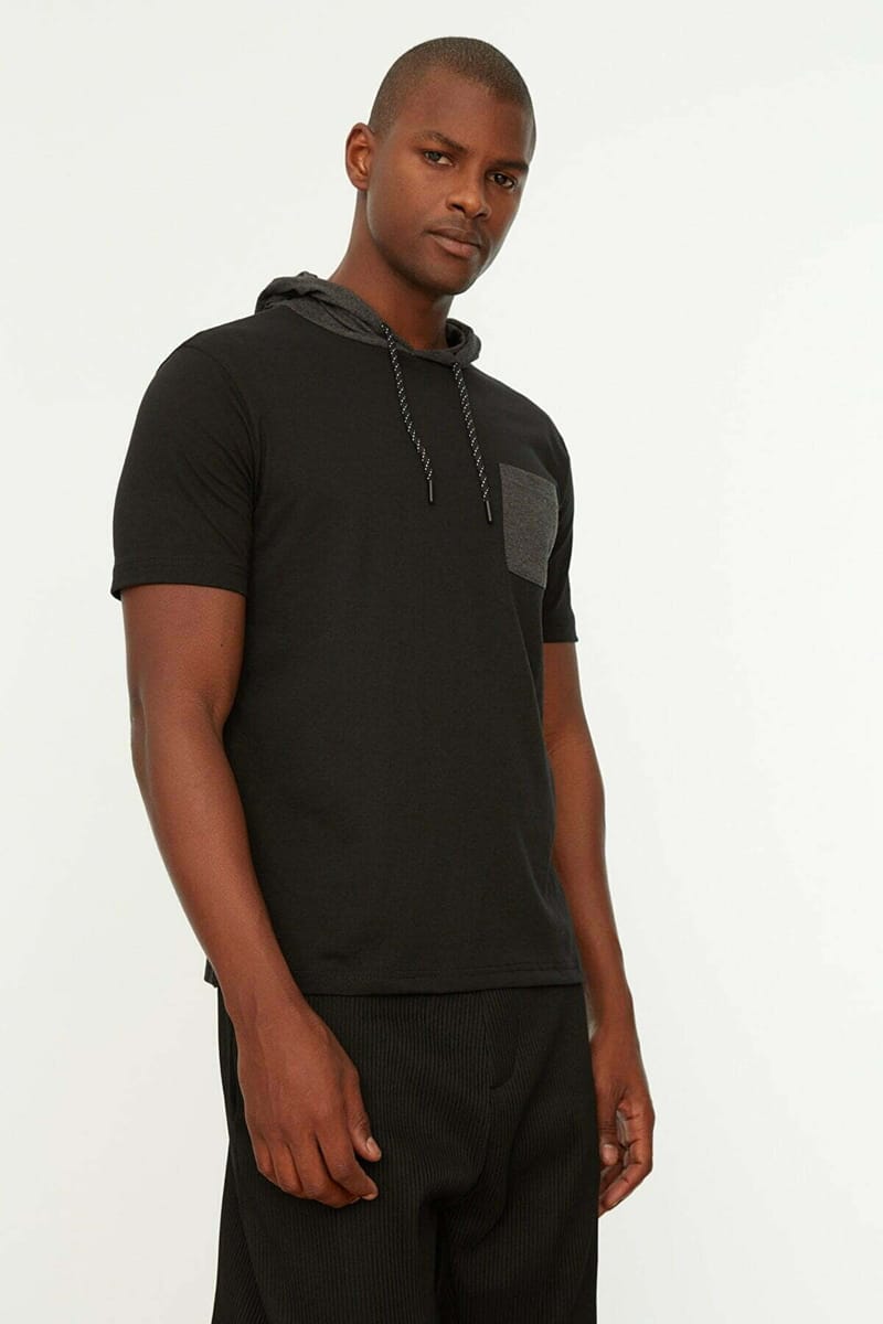 Contrast Pocket Hooded T-Shirt Contrast Pocket Hooded T-Shirt - Short Sleeve T-Shirt 21