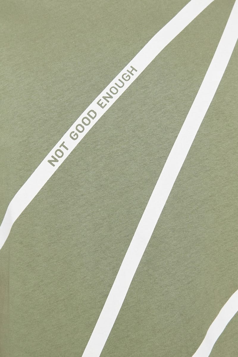 Green Not Good Enough Slogan Crew Neck Men's T-Shirt - Short Sleeve T-Shirt 21