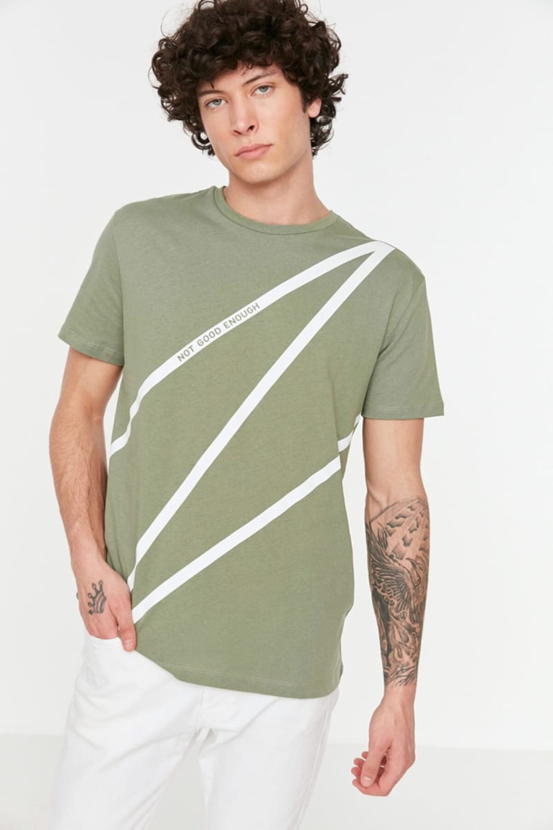 Green Not Good Enough Slogan Crew Neck Men's T-Shirt - Short Sleeve T-Shirt 20