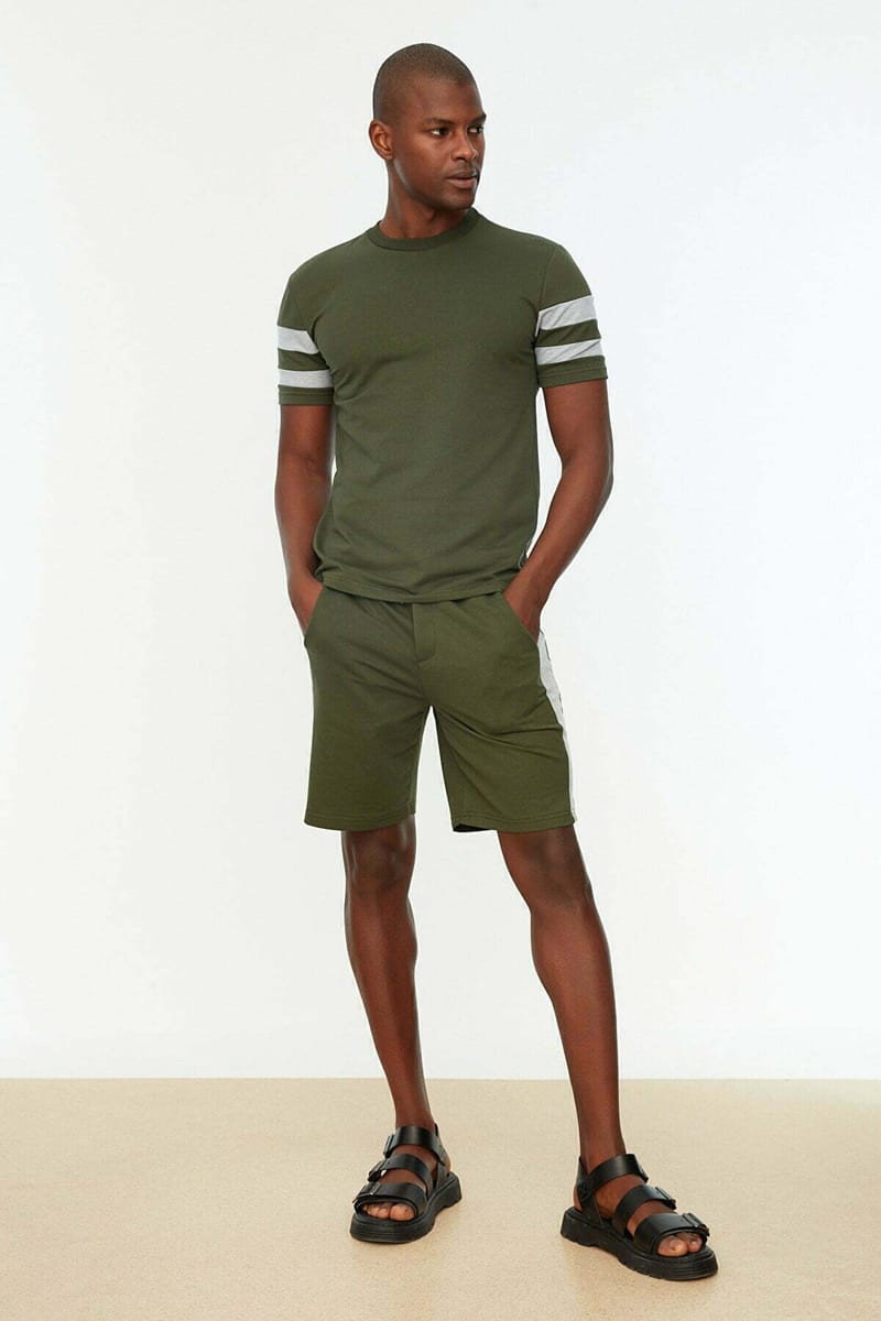 Stripe Detail T-Shirt + Shorts Set