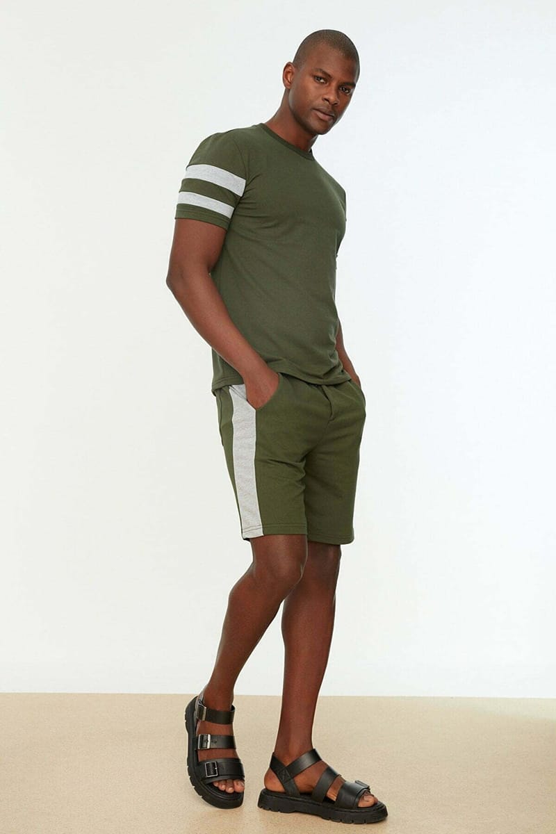 Stripe Detail T-Shirt + Shorts Set