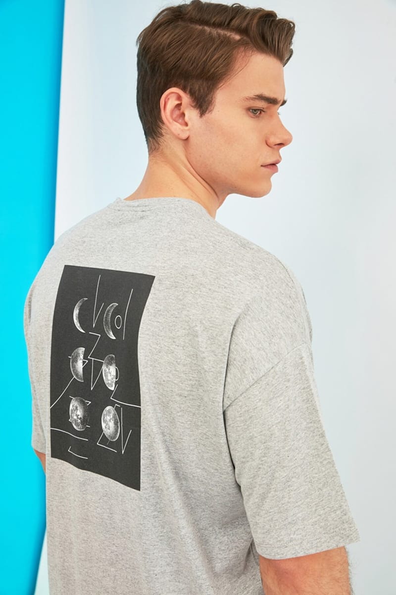 Back Print Essential Oversize Crew Neck Men's T-Shirt - Short Sleeve T-Shirt 29