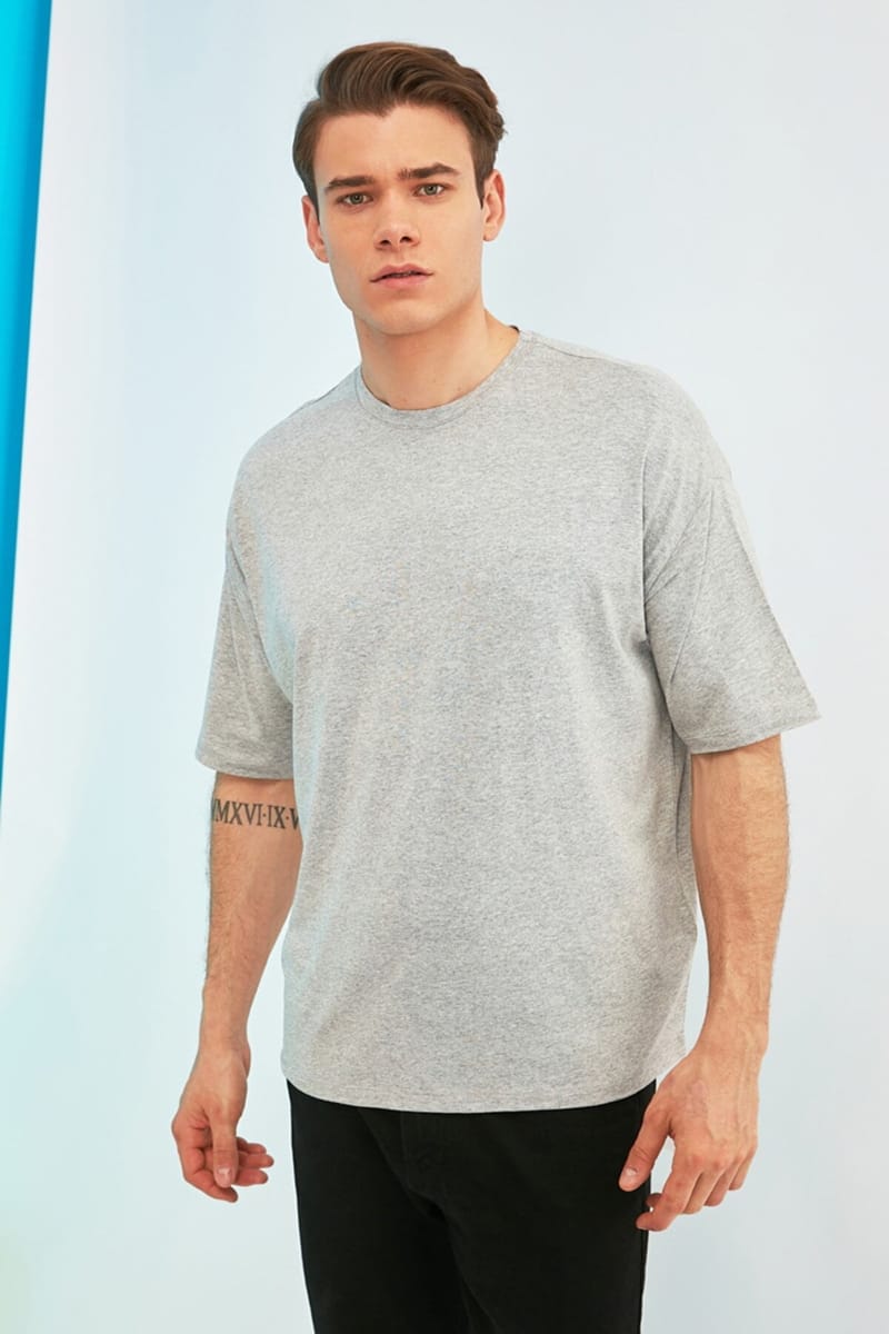 Back Print Essential Oversize Crew Neck Men's T-Shirt - Short Sleeve T-Shirt 31