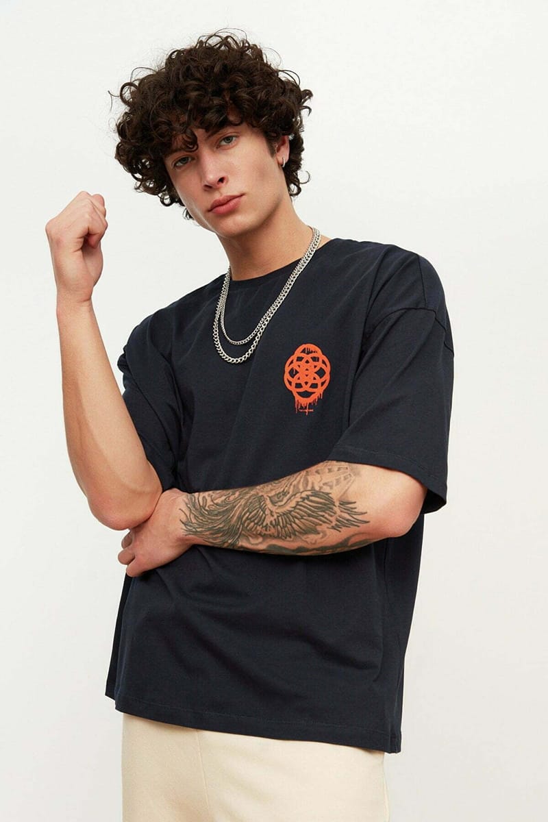 Printed Oversize Crew Neck Men's T-Shirt Printed Oversize Crew Neck Men's T-Shirt - Short Sleeve T-Shirt 26
