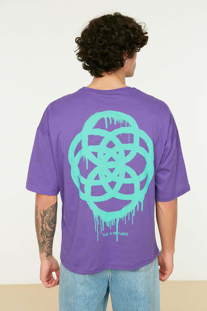 Printed Oversize Crew Neck Men's T-Shirt Printed Oversize Crew Neck Men's T-Shirt - Short Sleeve T-Shirt 45