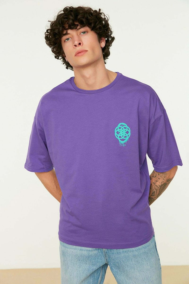 Printed Oversize Crew Neck Men's T-Shirt Printed Oversize Crew Neck Men's T-Shirt - Short Sleeve T-Shirt 46