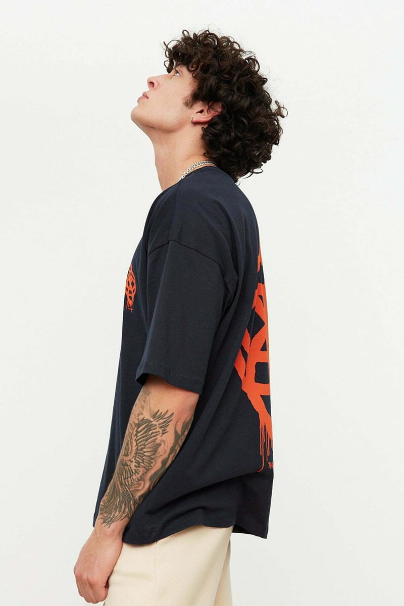 Printed Oversize Crew Neck Men's T-Shirt Printed Oversize Crew Neck Men's T-Shirt - Short Sleeve T-Shirt 27