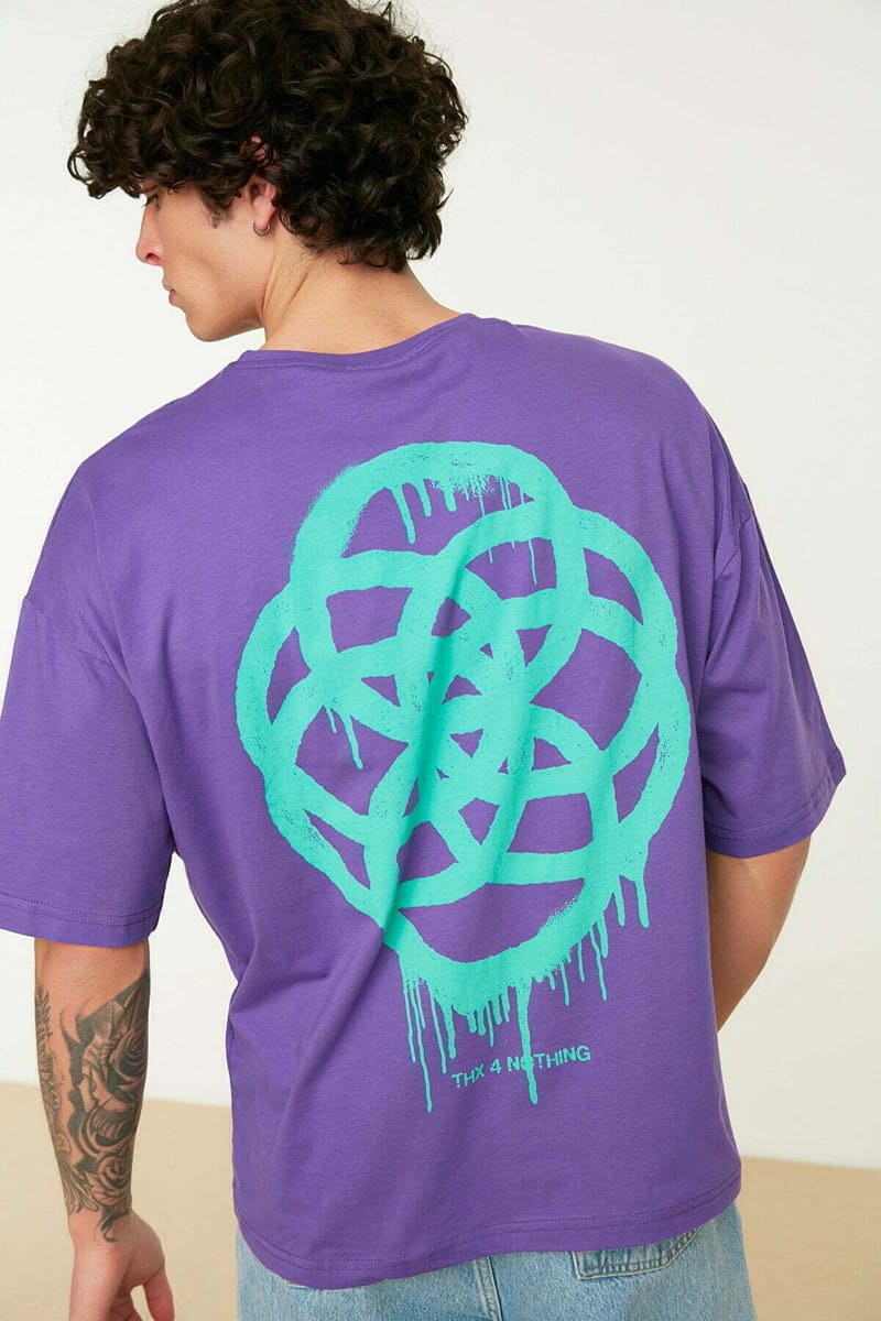 Printed Oversize Crew Neck Men's T-Shirt Printed Oversize Crew Neck Men's T-Shirt - Short Sleeve T-Shirt 47