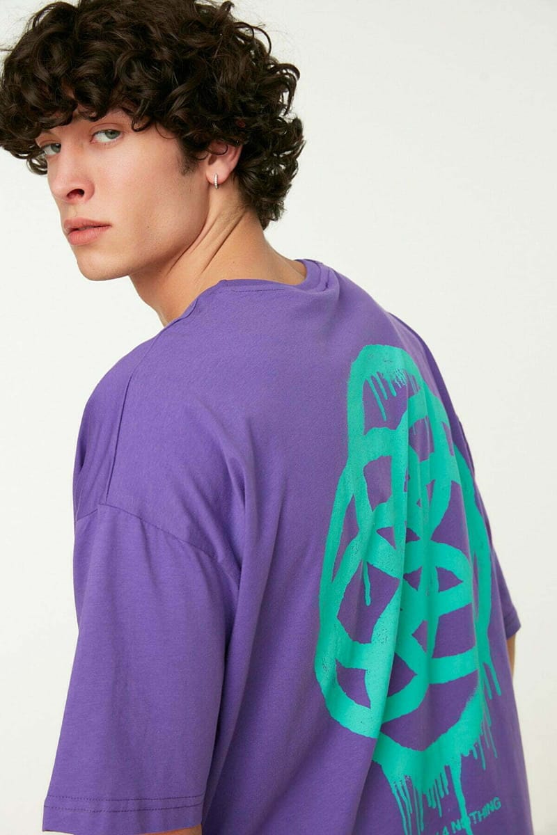 Printed Oversize Crew Neck Men's T-Shirt Printed Oversize Crew Neck Men's T-Shirt - Short Sleeve T-Shirt 48